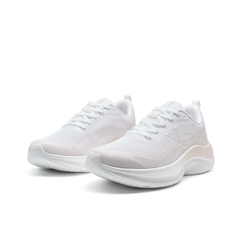 XTEP Abrasion Resistant Breathable Lightweight Rebound Low Top Casual Running Shoes Women's White Pink-2