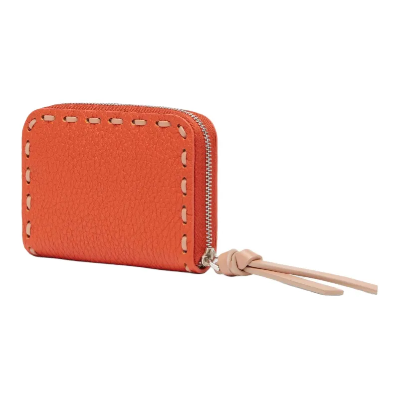 FENDI Peekaboo Leather Wallet Mini Women's Orange-1