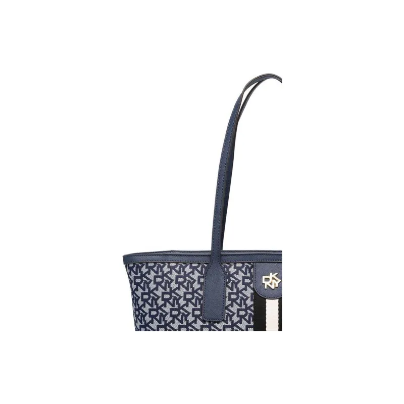 DKNY Leather Tote Bag Shopping Bag Handbag Women's Blue-3