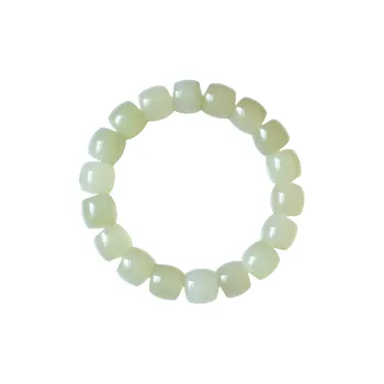 Jade Charm Yao Hetian Jade Bracelets Pale Greenish White Jade Unisex