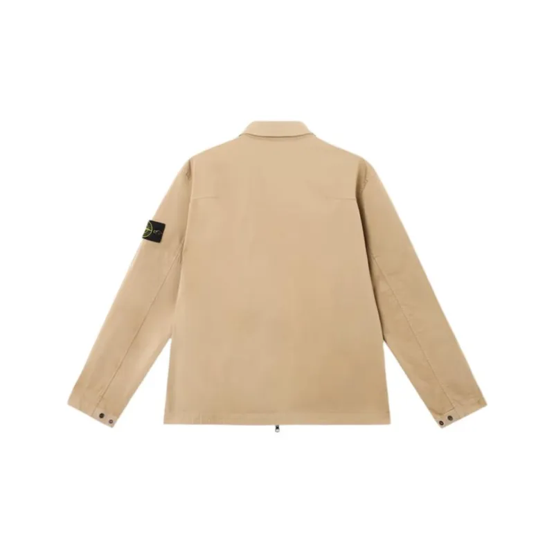 STONE ISLAND Compass Patch Zipped Shirt Jacket-1