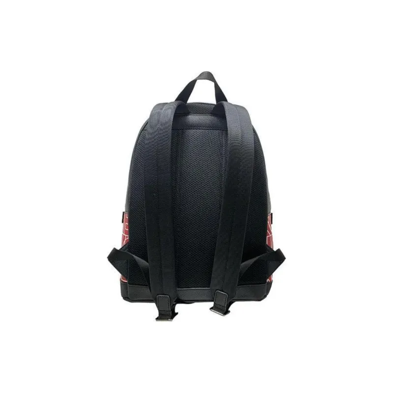MICHAEL KORS MK Cooper Fabric Backpack Medium Size Men's Black & Red-4