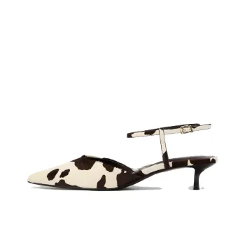 ZARA Slim Heel High Heels 5.5cm Women's White Black