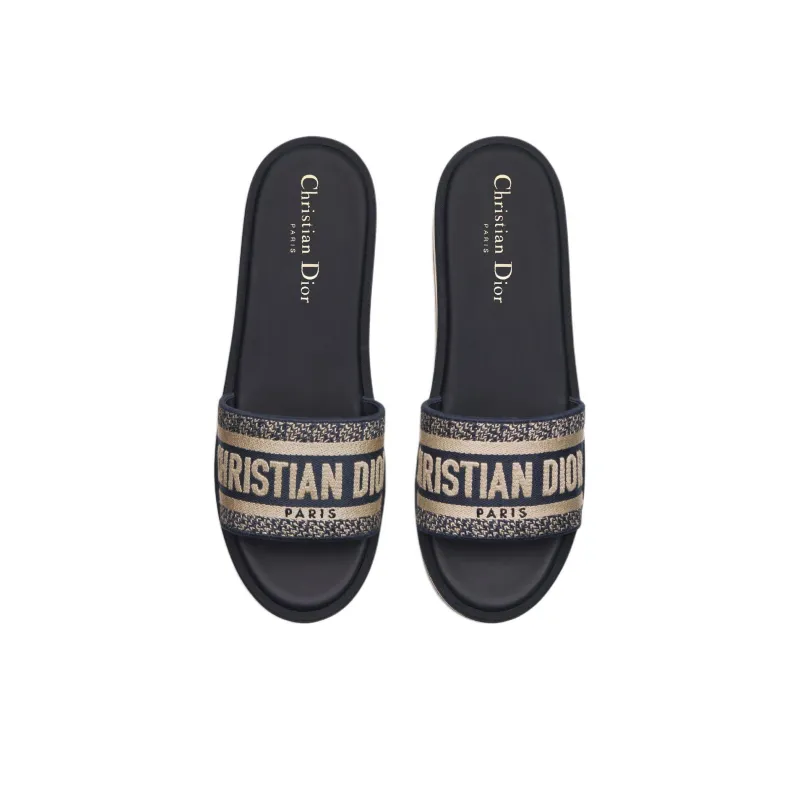 DIOR Dway Slide Slippers Women's Dark Blue-3