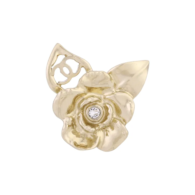 CHANEL Crystal Stud Earrings Women's Silver-1