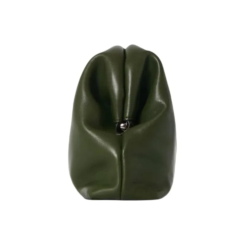 THE ROW Calfskin Clutch Women's Moss Green-2