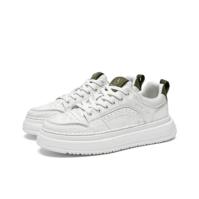 AOKANG Air Force One Series Skateboard Shoes Men Low Top Beige Yellow, White Green-10