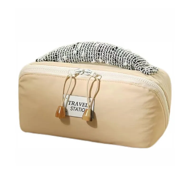 Boniu Polyester Makeup Bag Regular Women's Beige Yellow/Milk Coffee-4