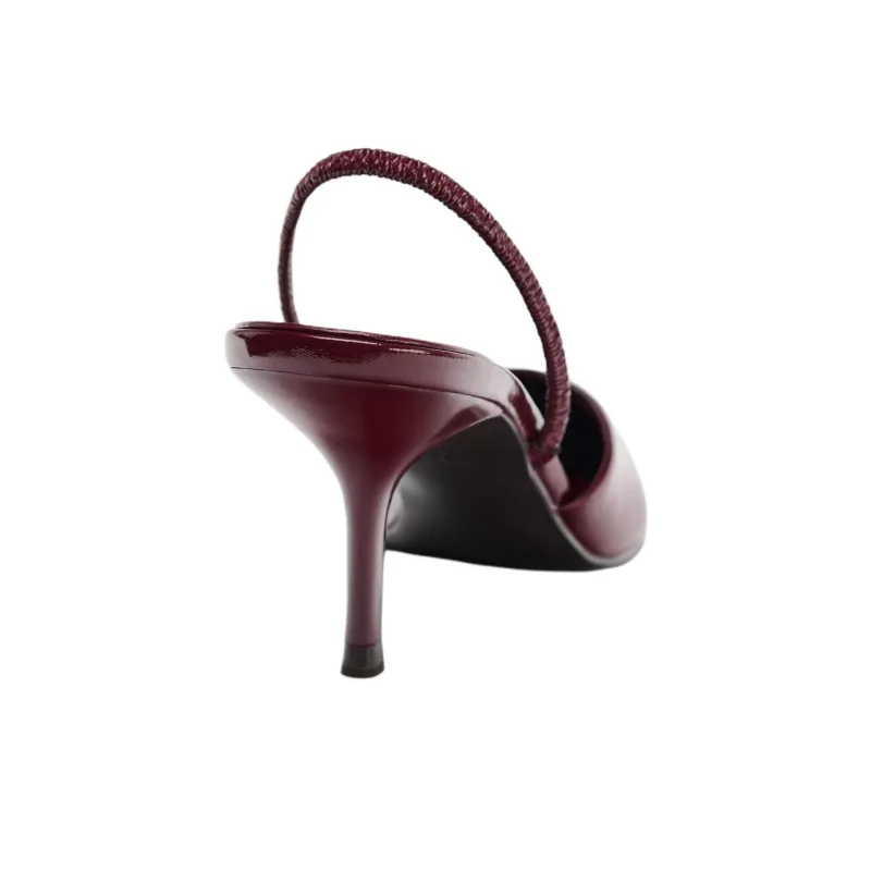 ZARA Slim Heel High Heels 8cm Women's Bright Red-4