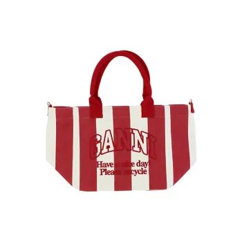 GANNI Barbados Striped Small Shopper Bag