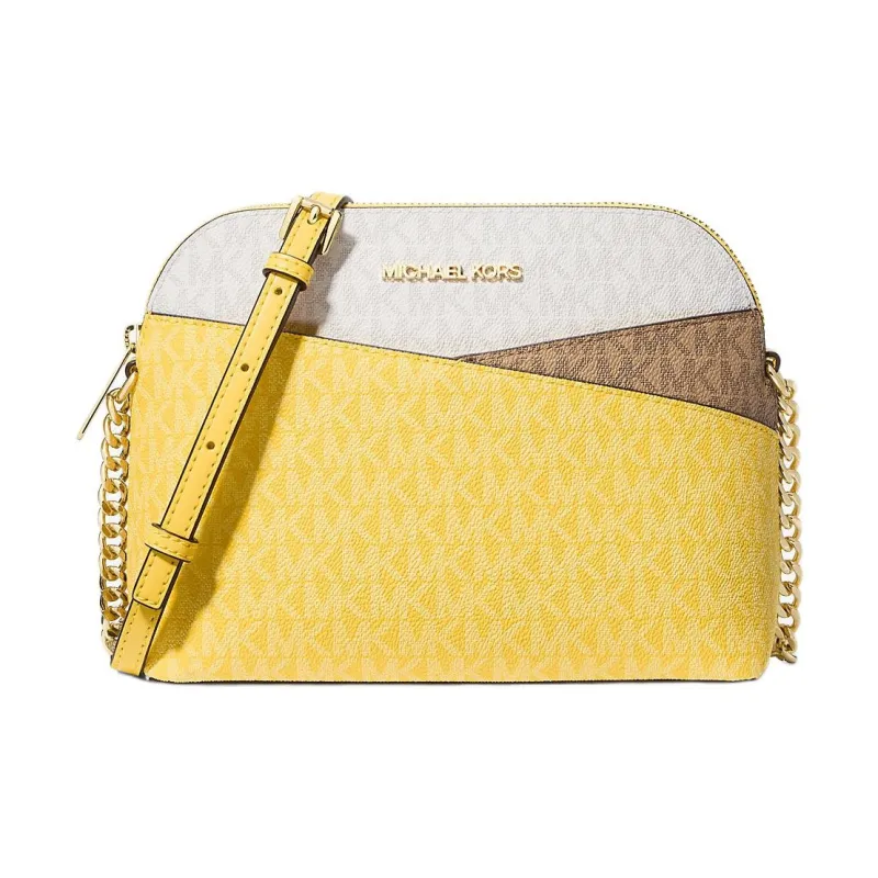 MICHAEL KORS Jet Set Travel Medium Color Block Signature Logo Dome Crossbody Bag-0