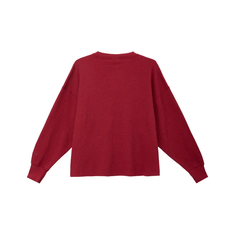 Nike Sportswear LUXE WAFFLE L/S CREW G Knitwear Women's Dark Red-1