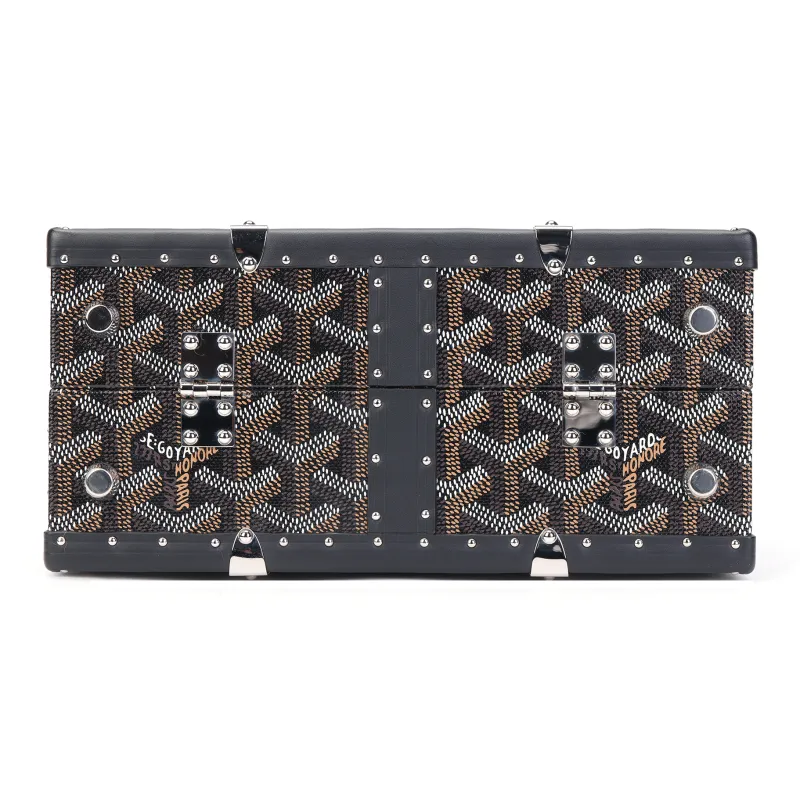GOYARD Saigon Canvas With Calfskin Hard Case Handbag Mini Unisex Black-3