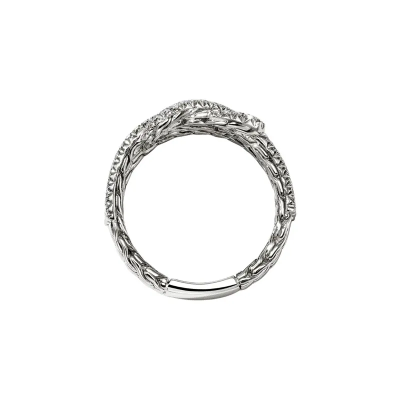 John Hardy Sterling Silver Love Knot Diamond Ring-2