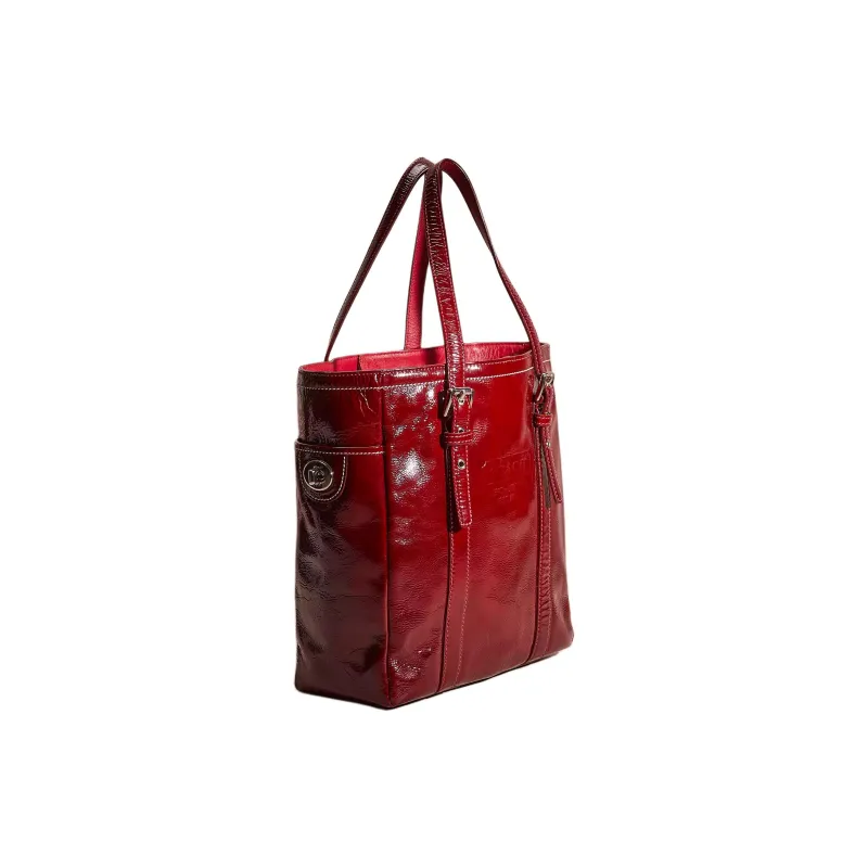 COACH Gallery Leather Tote Bag Shopping Bag Handbag Shoulder Bag Medium Size Women's Red-1