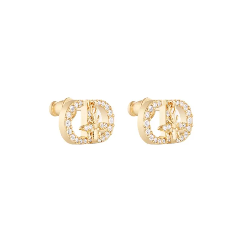 DIOR Metal Stud Earrings Women's Gold-1