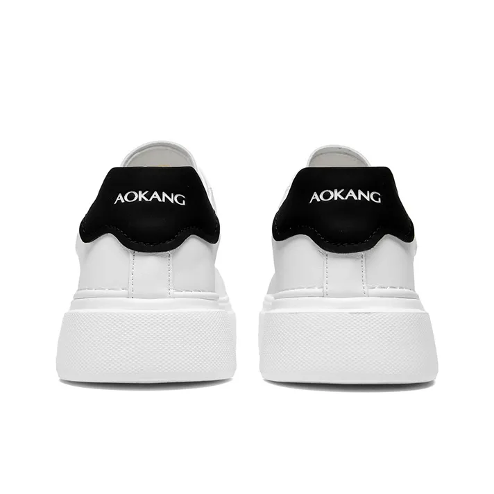AOKANG Air Force One Series Skateboard Shoes Men Low Top White Black White-5