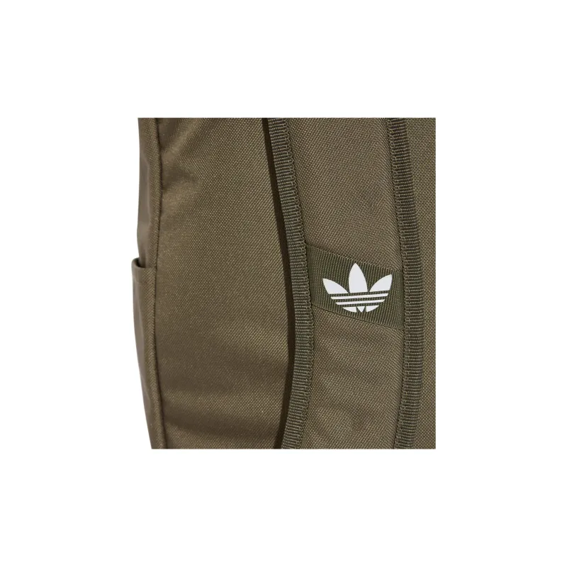 Adidas Originals Recycled Polyester Plain Weave Fabric Backpack Unisex Brown-3