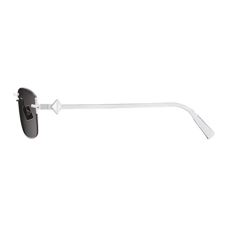 DIOR Metal Rectangular Sunglasses Unisex Silver-2