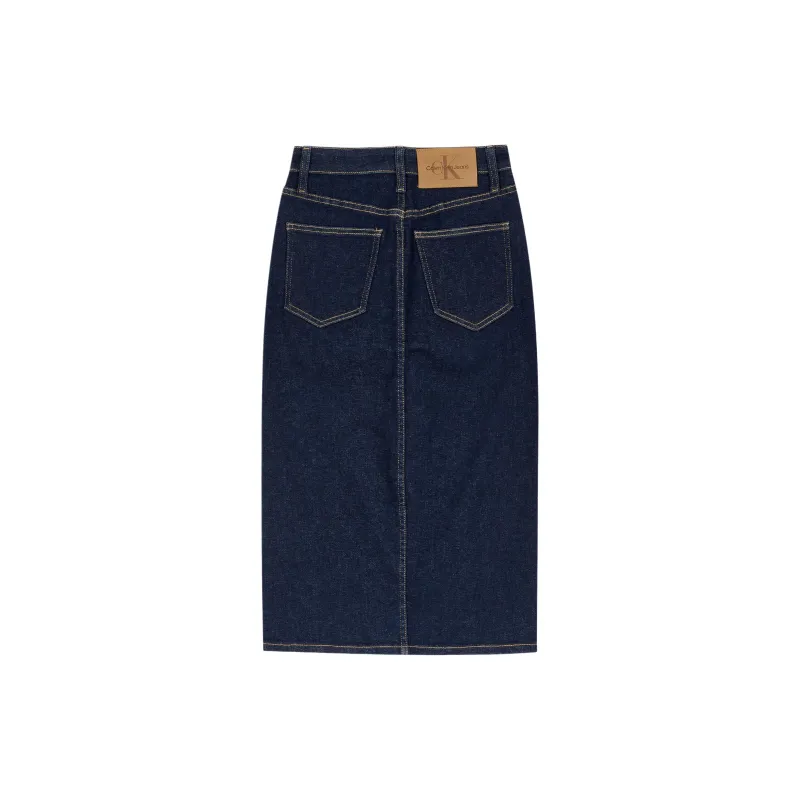 CALVIN KLEIN Denim Long Skirts Women's Blue-1