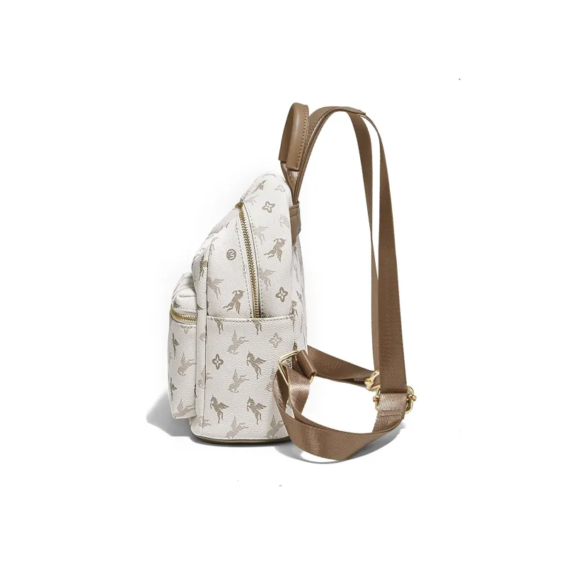 Marino Orlandi Synthetic Leather Backpack Large Size Women's Ecru-3