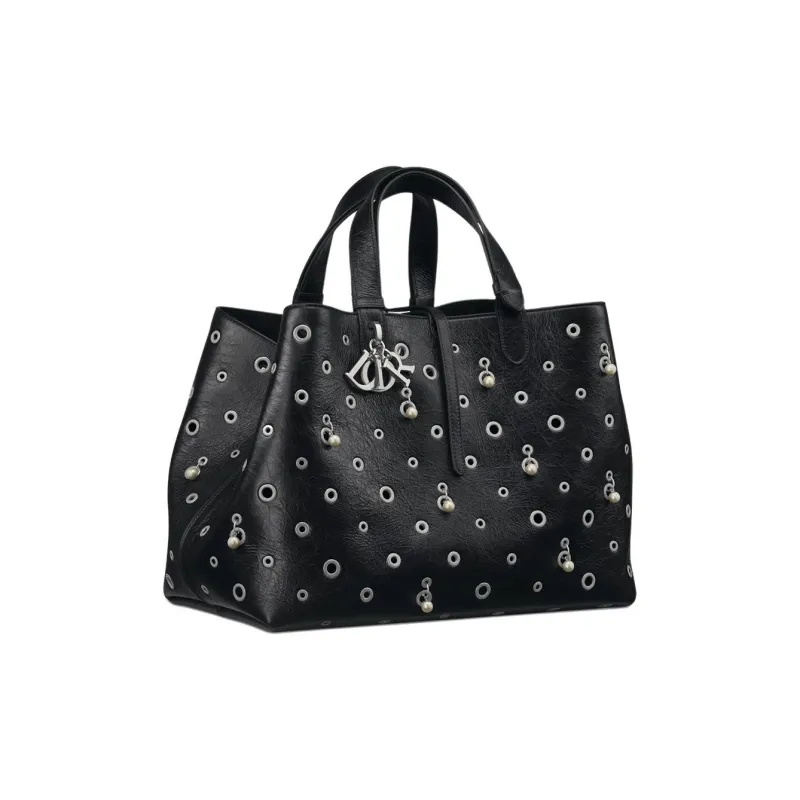 DIOR Toujours Cow Leather Handbag Women's Black-2