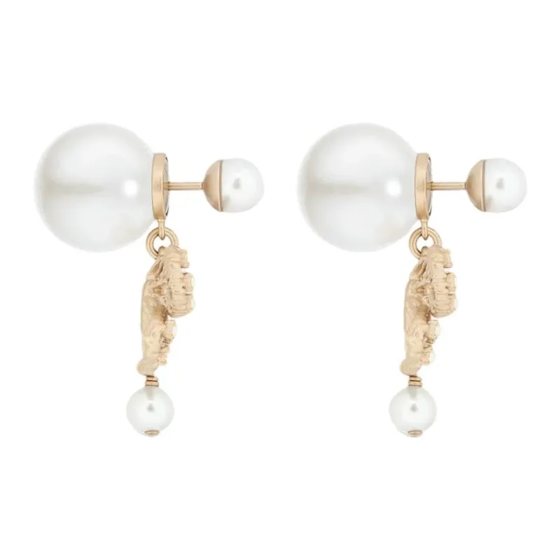 DIOR Metal Earrings Women's Matte Gold-1