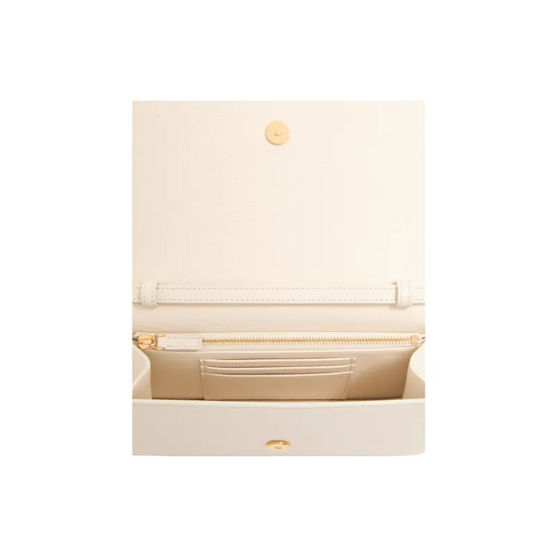 Valentino Vlogo Grained Calfskin Shoulder Bag Mini Women's Light Ivory White-4