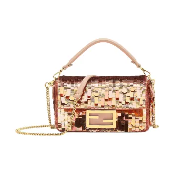 FENDI Baguette Glass Shoulder Bag, Crossbody Bag, Handbag Mini Women's Pink
