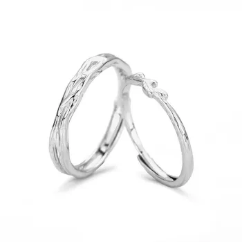 Regalrose 999 Fine Silver Intertwined Branch Design Couple Rings Unisex Ring