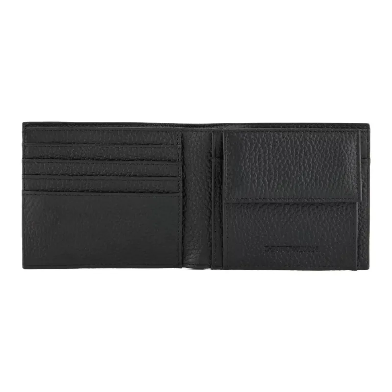 EMPORIO ARMANI Cow Leather Wallet Unisex Black-2