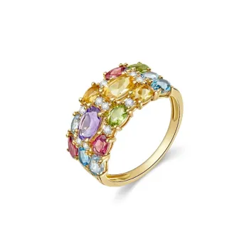 IL&CO. Natural Tourmaline Colored Gemstone Rings Women's