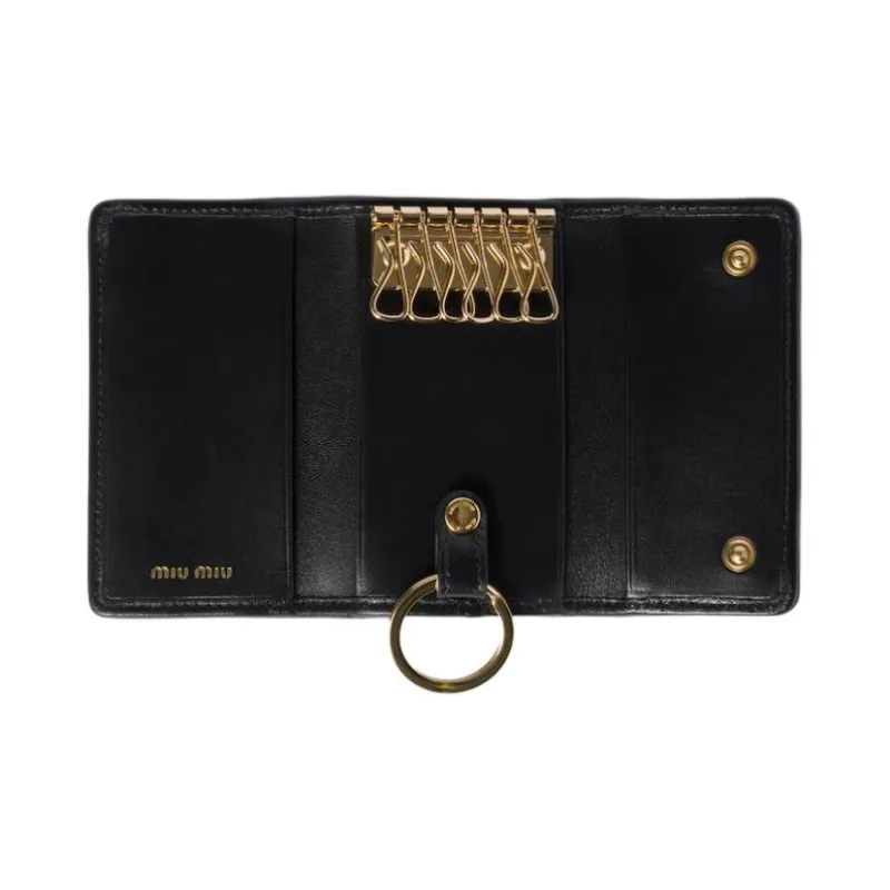 MIU MIU Sheepskin Key Pouch Women's Black-2