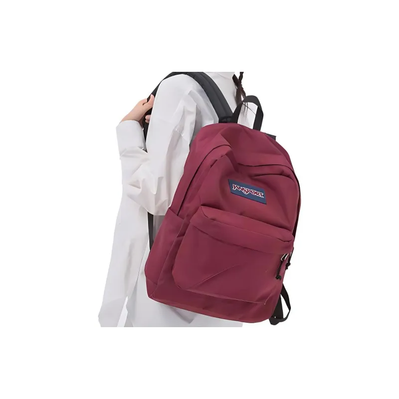 JanSport Polyester Backpack Medium Size Unisex Burgundy-3