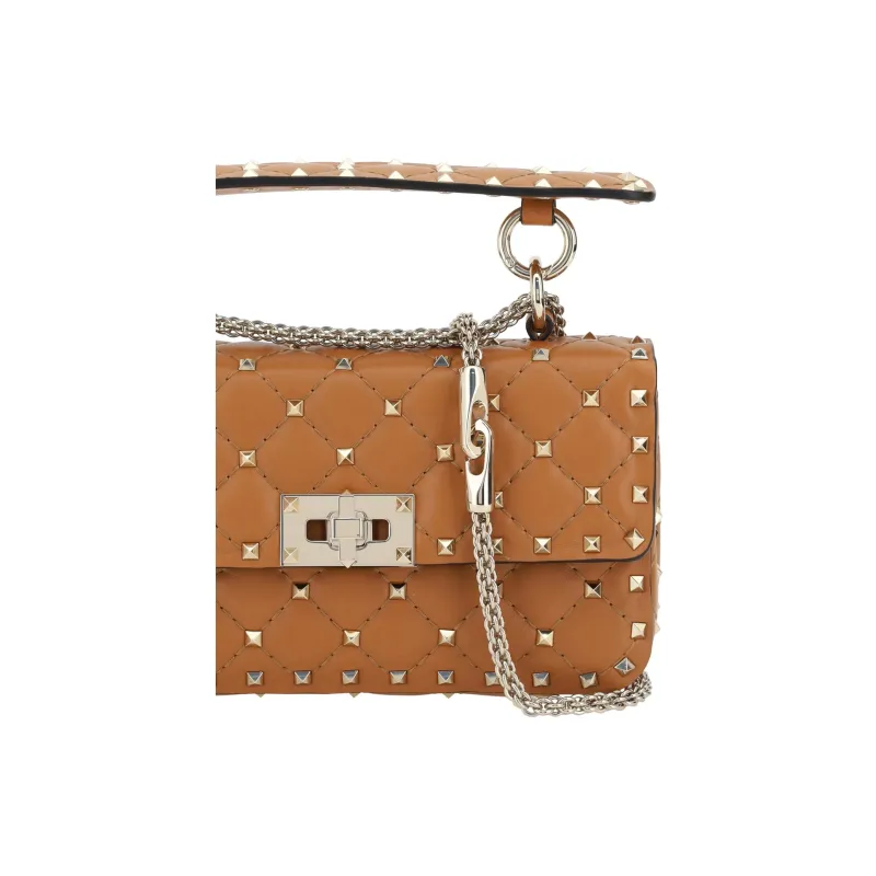 Valentino GARAVANI Calfskin Shoulder Bag Crossbody Bag Handbag Small Size Women's Brown-3
