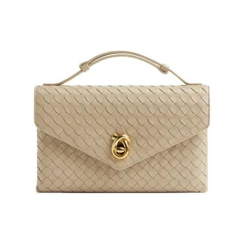 Bottega Veneta KNOT Lambskin One Shoulder Handbags Women's Light Umber
