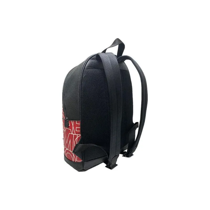 MICHAEL KORS MK Cooper Fabric Backpack Medium Size Men's Black & Red-2