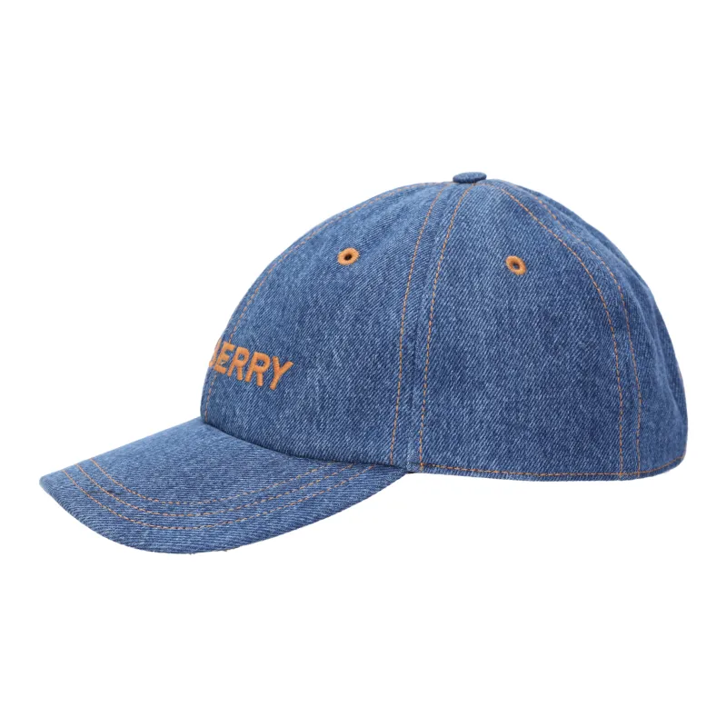 Burberry Embroidered Logo Denim Baseball Cap-1