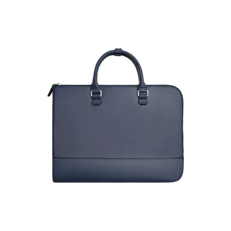 ZARA PU Handbag Briefcase Men's Crimson/Blue/Black-2