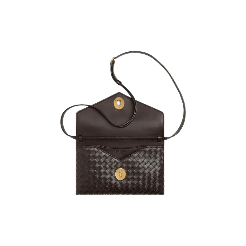 Bottega Veneta KNOT Lambskin One Shoulder Handbag Women's Gummies Brown-3