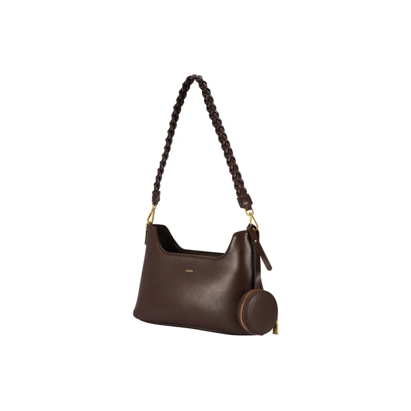 AJIDOU Artificial Leather Shoulder Bag Medium Size Women's Coffee-2