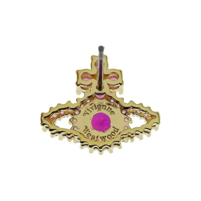 Vivienne Westwood Cubic Zirconia Brass Ruby Earrings Women's Gold-5
