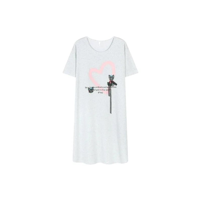 XIAFENYAN Nightgown Women's Light Blue-0