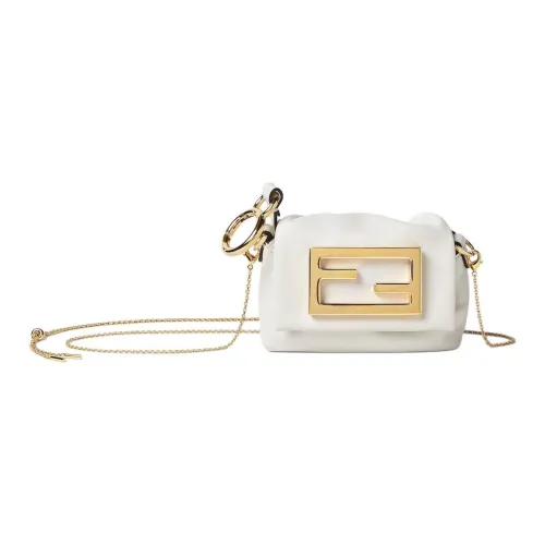fendi silk Baguette Leather Bag Accessories Mini Women's White