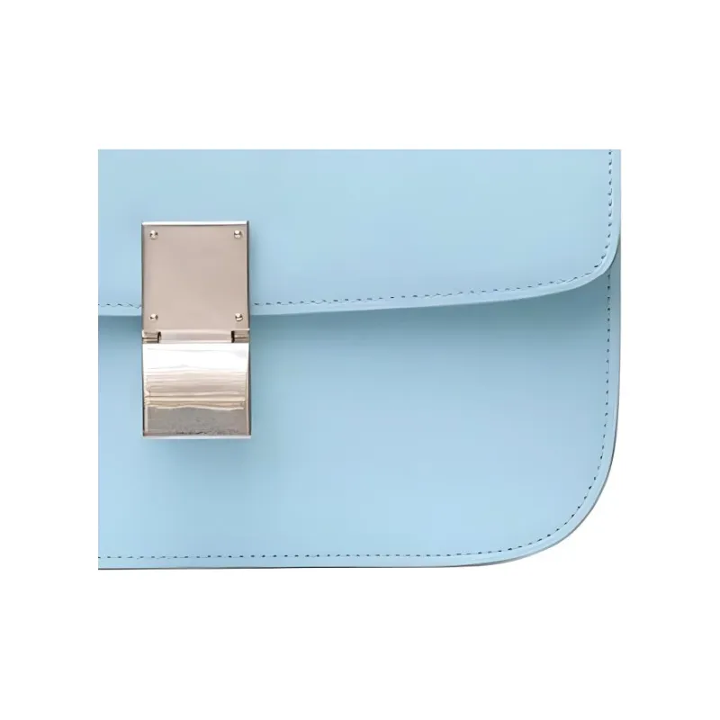 CELINE Classic Bo Cow Leather Block Bag Shoulder Bag Crossbody Bag Medium Size Women's Sky Blue-2