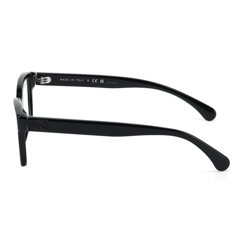CHANEL Square Plate Frame Irregular Shape Eyeglass Frames Unisex Black-2