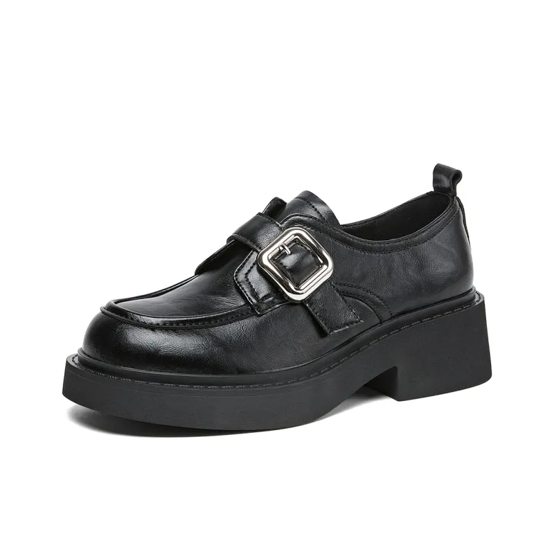 La Chapelle Loafers 5cm Women's Black-1