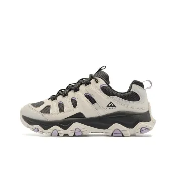 QIAODAN Non slip Wear resistant Shock Absorption Low Top Trail Running Sprint Running Shoes Women's Beige Black