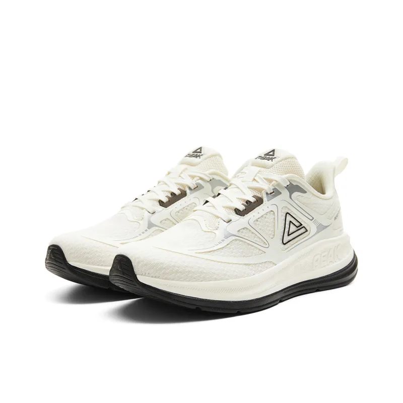 PEAK Cushioning Anti Slip And Wear Resistant Rebound Low Top Training Running Shoes Men's Ivory Black-2