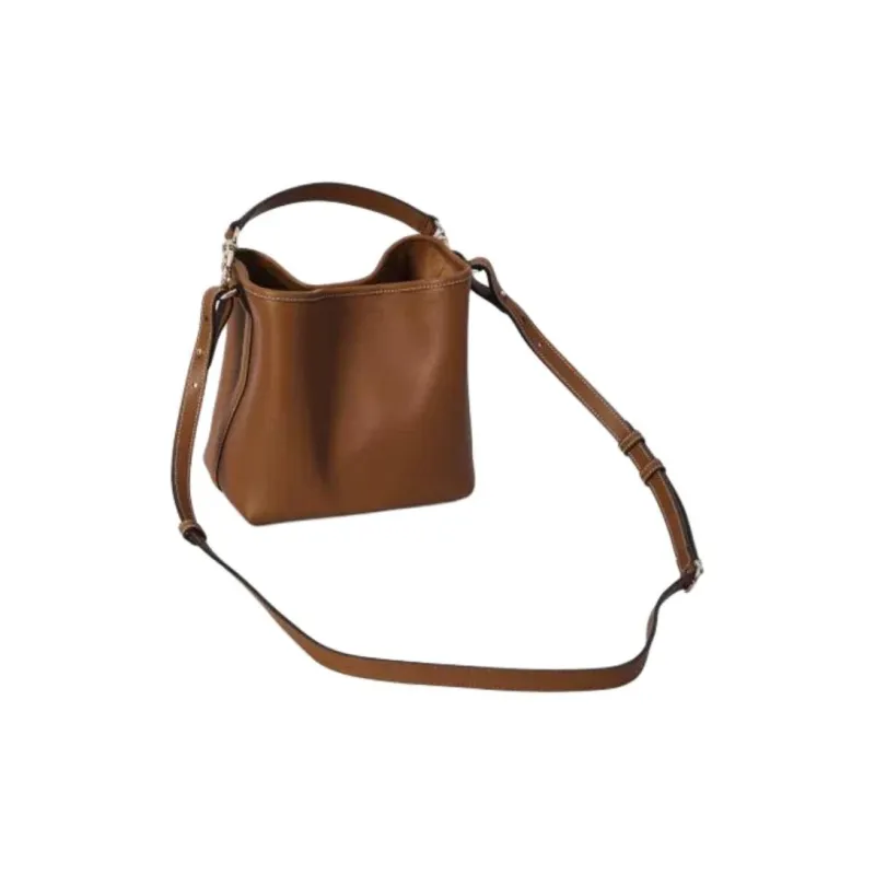 GUCCI Calfskin Bucket Bags One Shoulder Handbags Mini Women's Brown-4